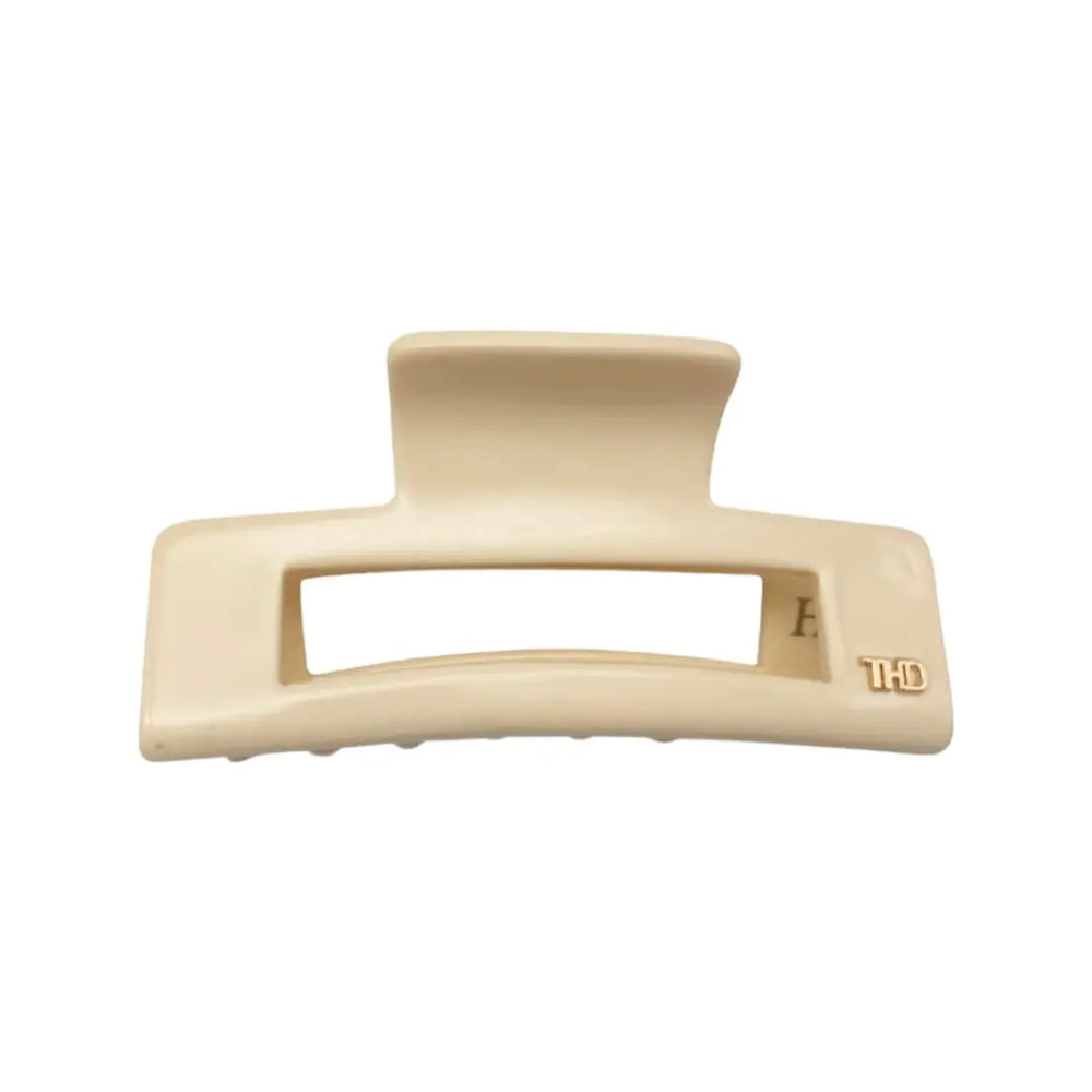 Acetate Rectangular Hair Claw in Vanilla Cream