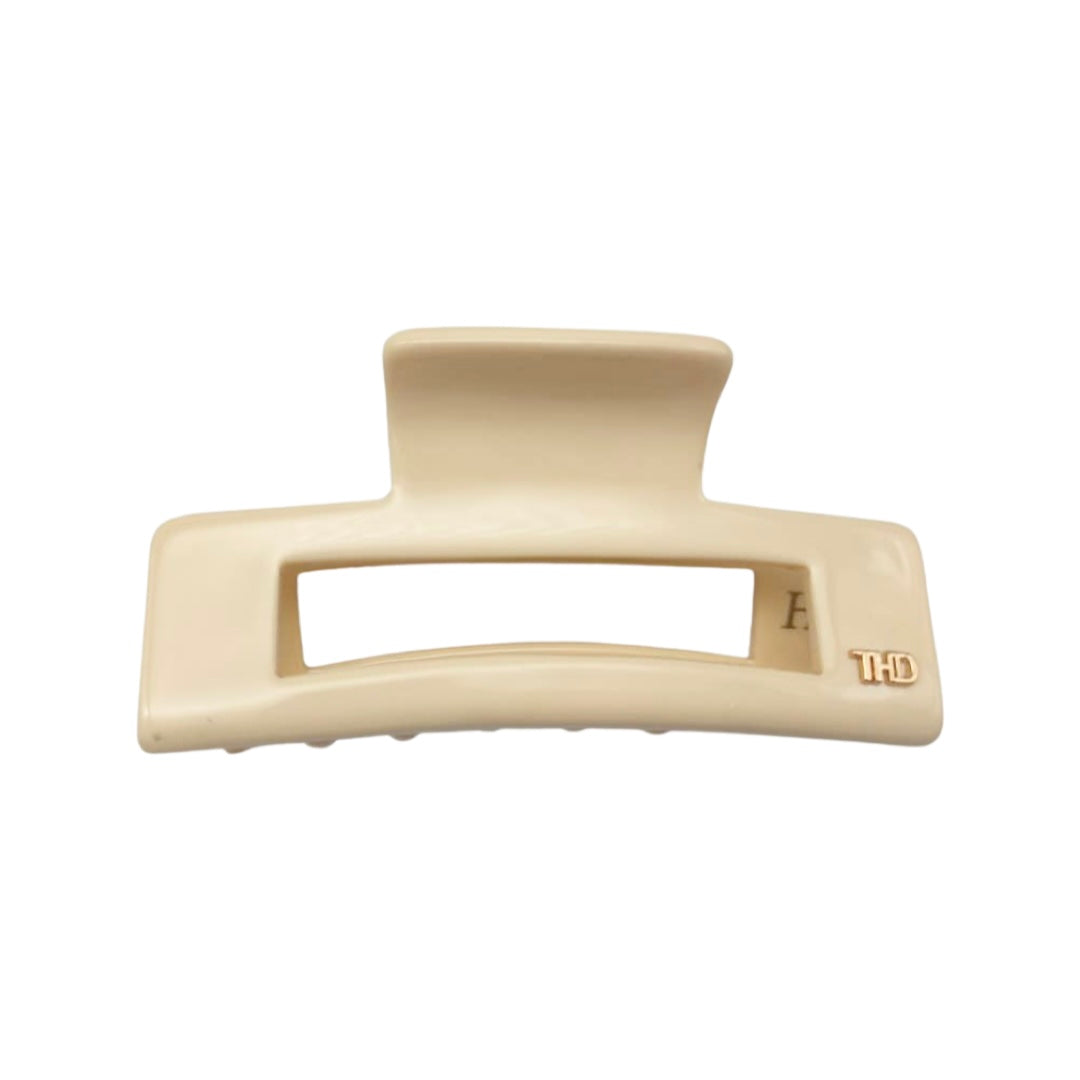 Acetate Rectangular Hair Claw in Vanilla Cream