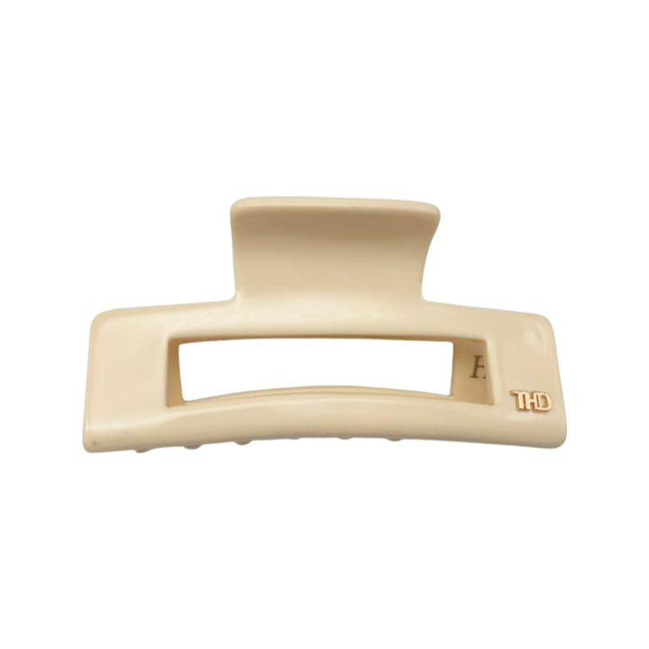 Acetate Rectangular Hair Claw in Vanilla Cream