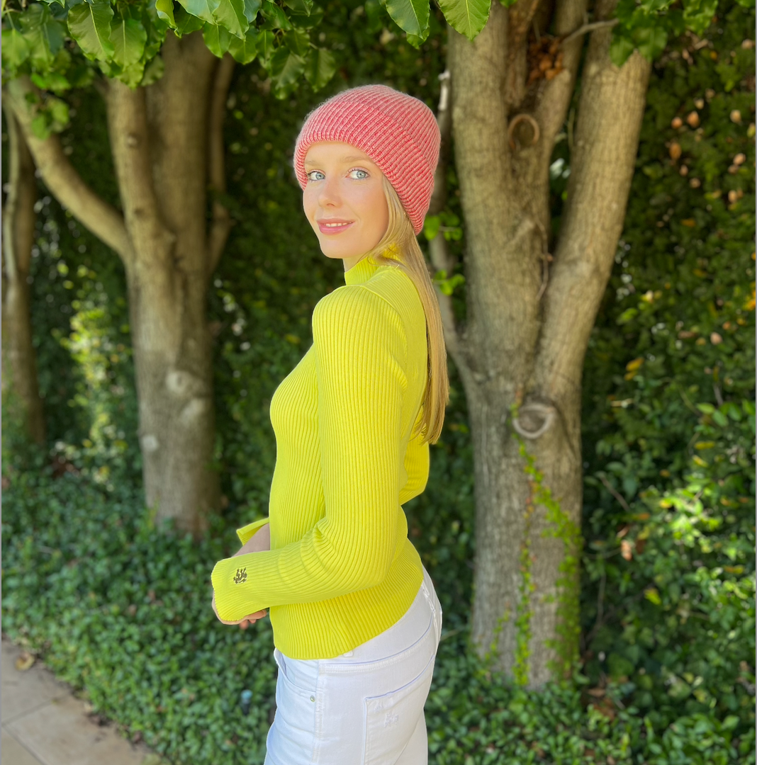 Angora Blend Slouch beanie- Red