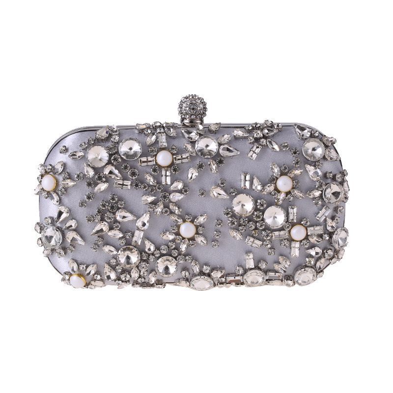 Eliza clutch Bag in Silver