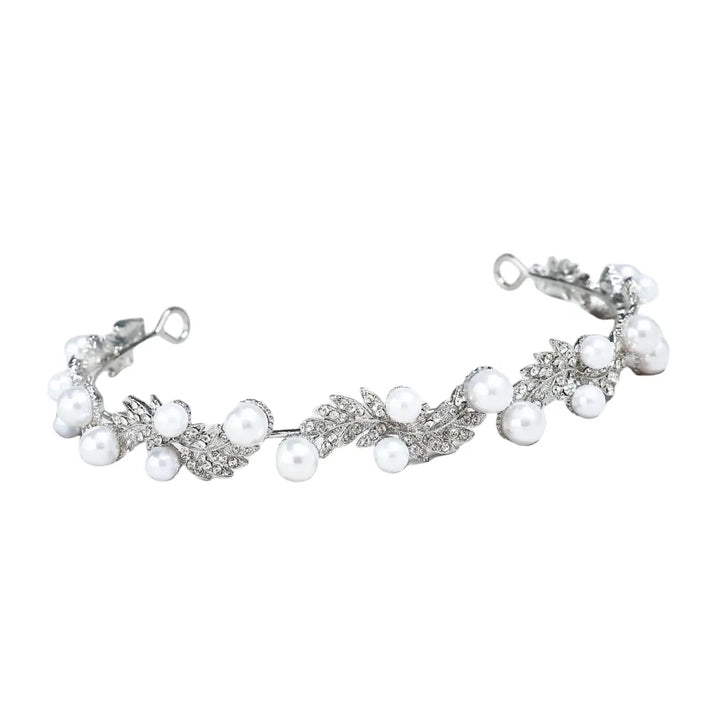 The Philly Crystal & Pearl Vine Crown Tania Hird Designs