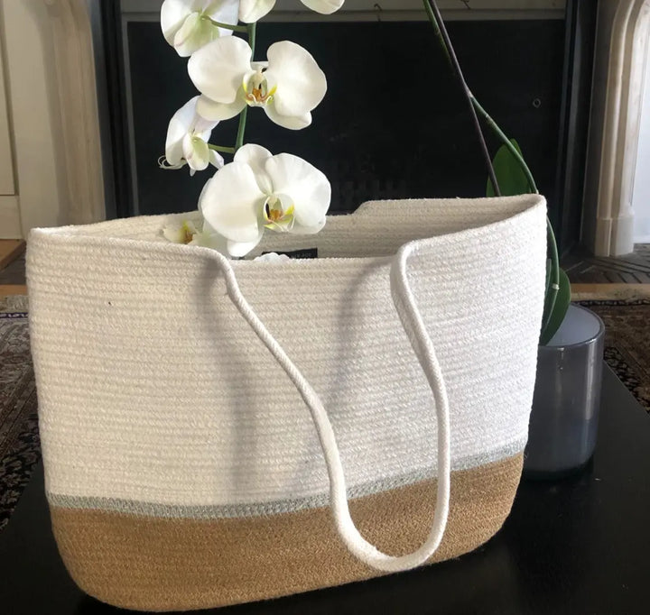 WS Bag - Cap Ferrat Large - Silver, White & Natural - Image 1