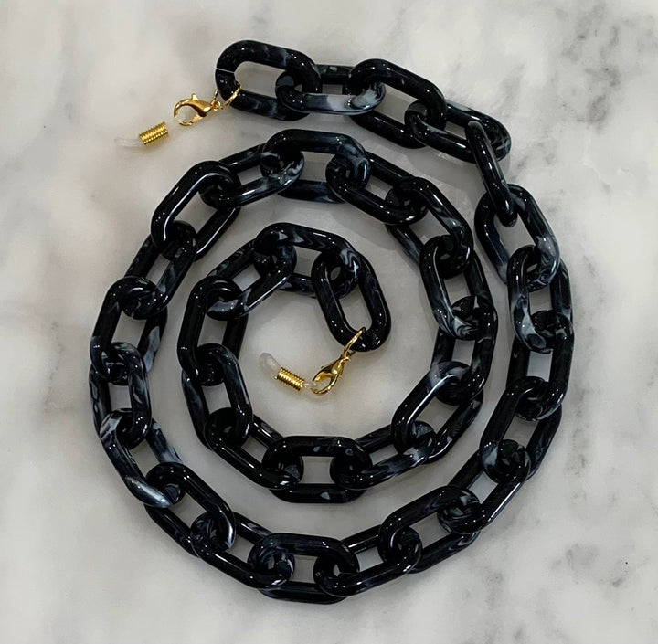 Glasses / Sunglasses Chain oversized retro - Black