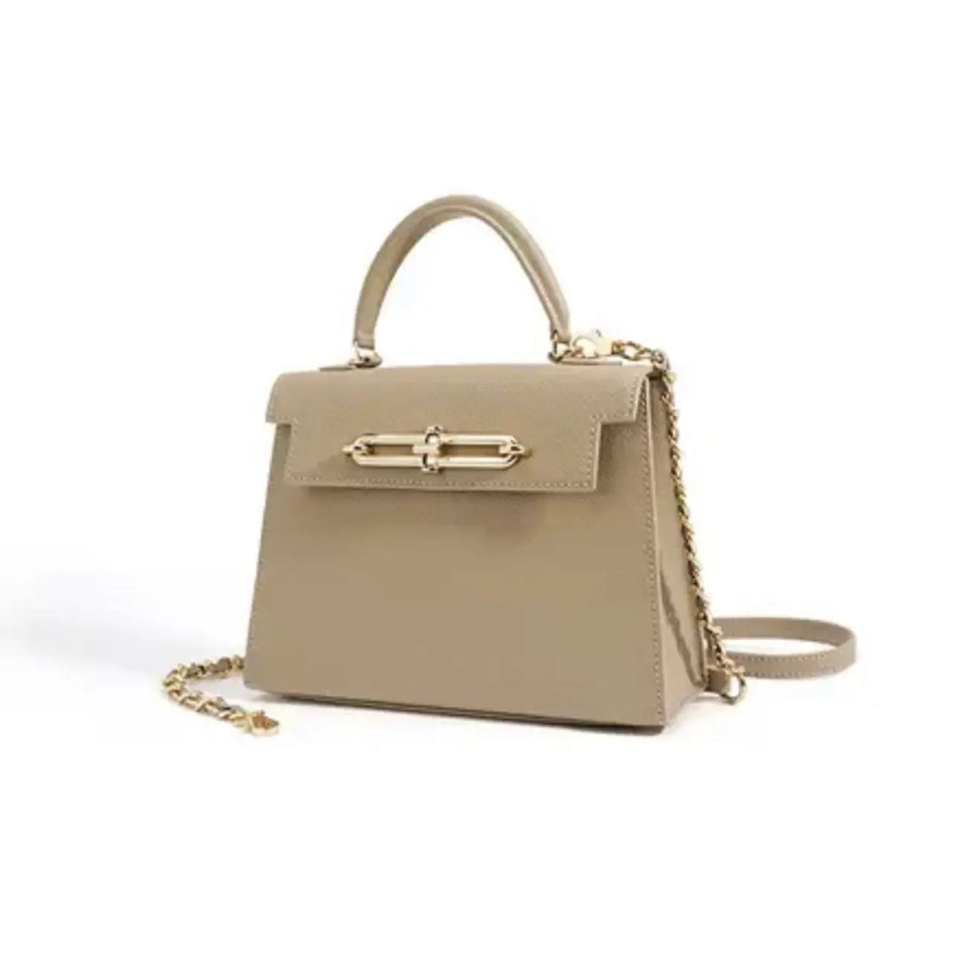 Anna Cowhide Bag - Taupe