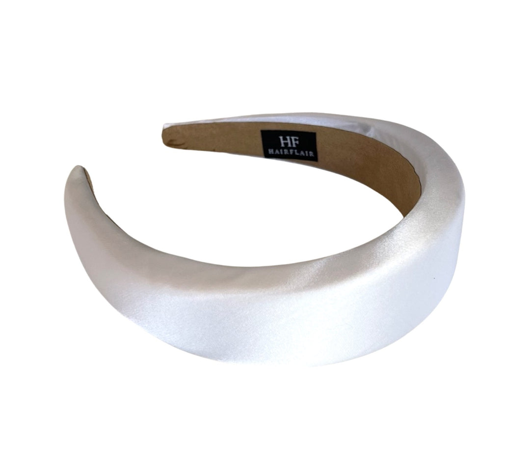 WS - Satin Padded Headband -White 746935190828