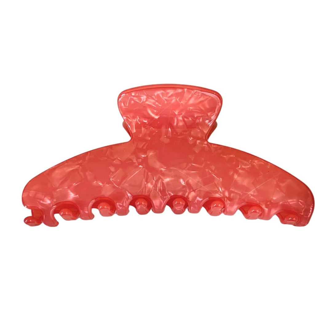 Premium oversized hair claw in Watermelon Pearl