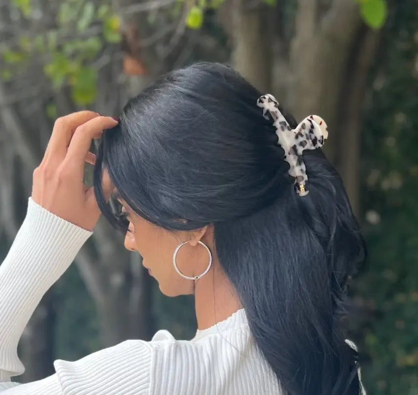 Acetate Line Hair Claw 11.5cm Light Turtle