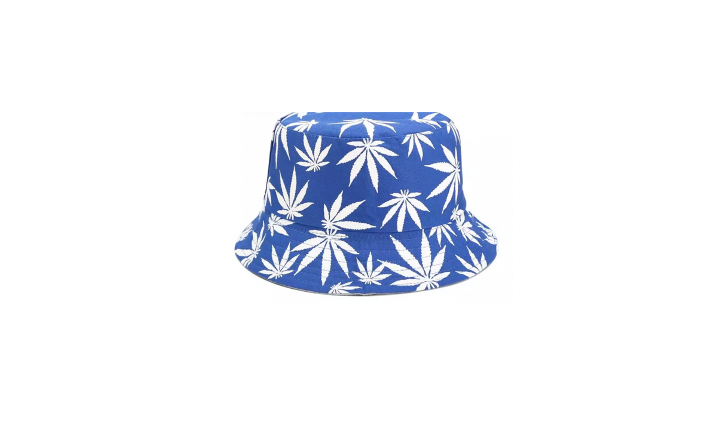 Bucket Hat - reversible- Blue Palm/Black 7yrs or older Tania Hird Designs