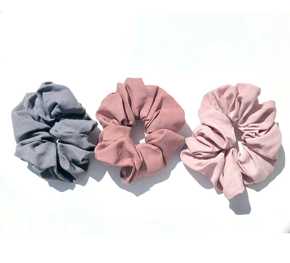 WS - Volume Linen Scrunchy Pack - Grey, Pink, Blush