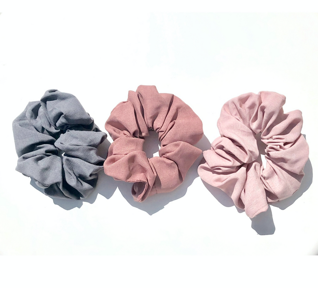 WS - Volume Linen Scrunchy Pack in Grey/Muskypink/Blush 787099897956