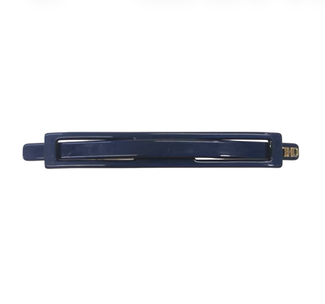 Linear Acetate Barrette -  Navy