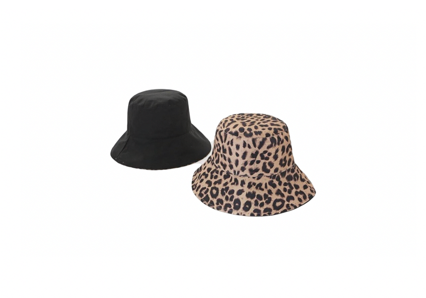 Bucket Hat - reversible in Leopard/Black