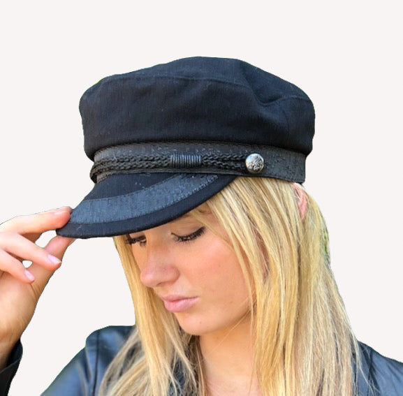 Wool Newsboy Cap - Black