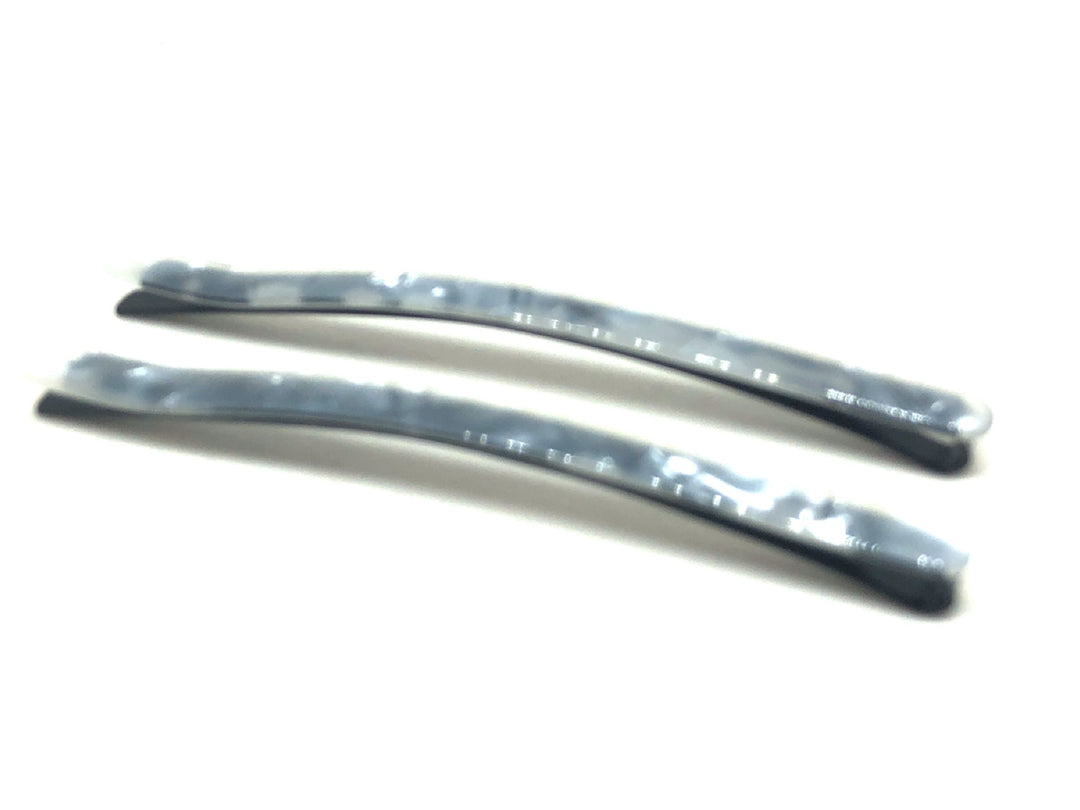 Acetate Hairpins -White/Silver Pearl- 2pce