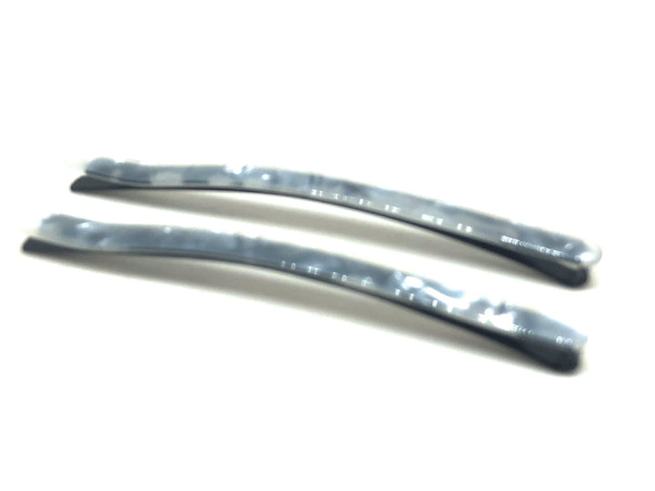 Acetate Hairpins -White/Silver Pearl- 2pce