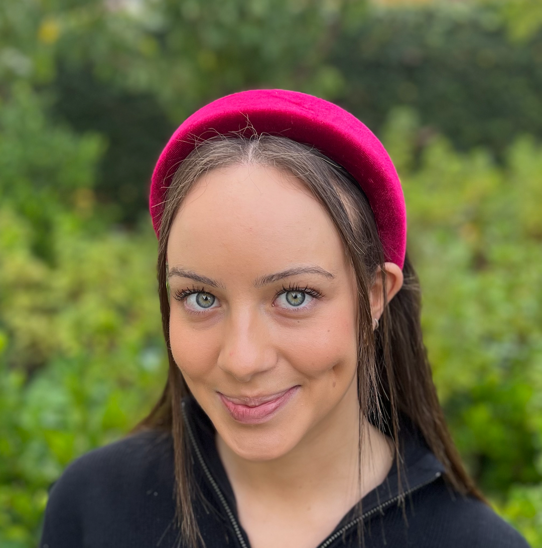 Padded Velvet Headband - wine
