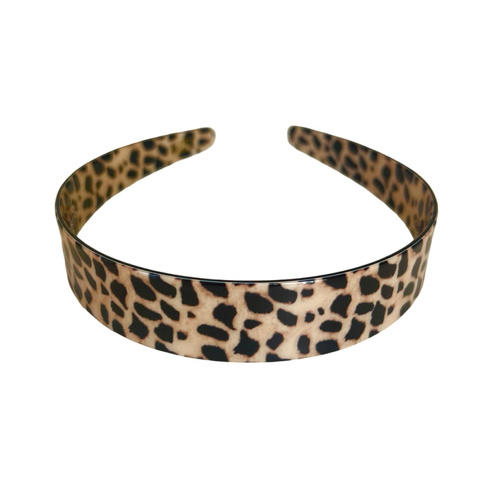 Acetate Headband -2.5cm Leopard & Blk