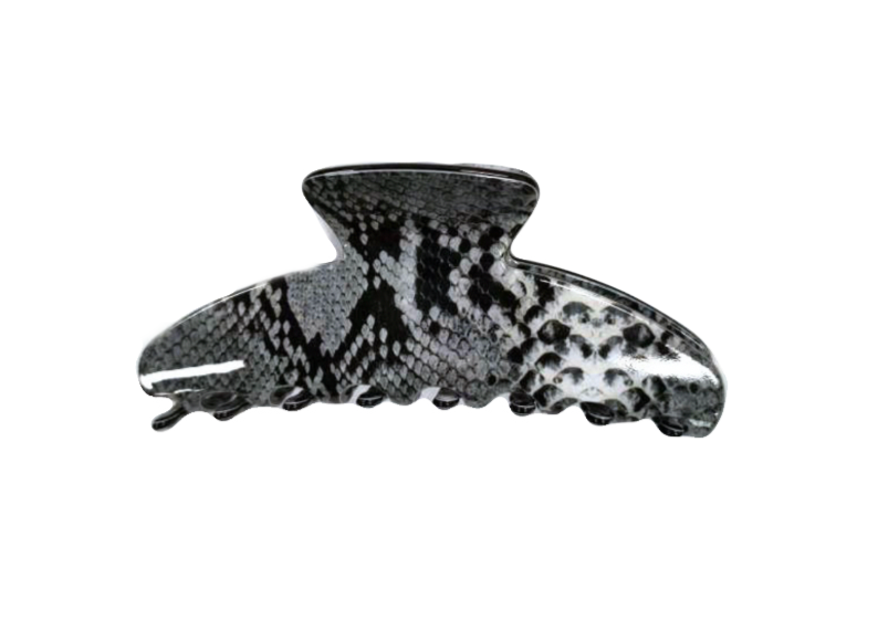 WS Acetate Oversized Classic Hair Claw in Snake Grey Tania Hird Designs