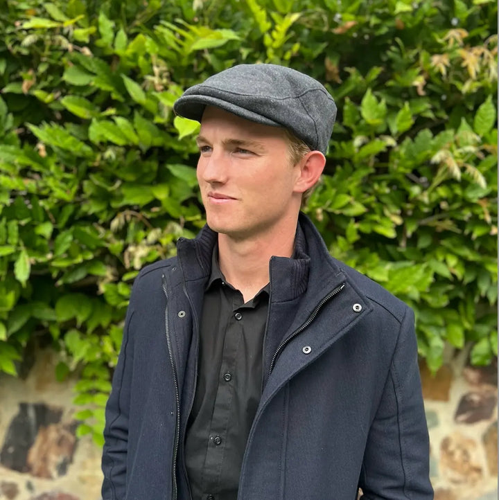 Unisex Newsboy Cap - Grey Suede