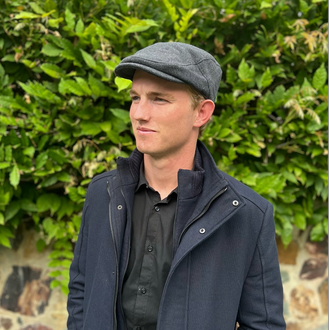 Unisex Newsboy Cap - Grey Suede