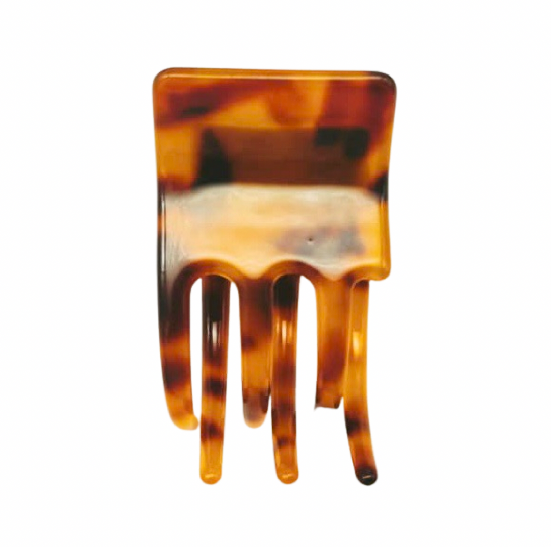 Acetate Square Hair Claw in Light Turtle