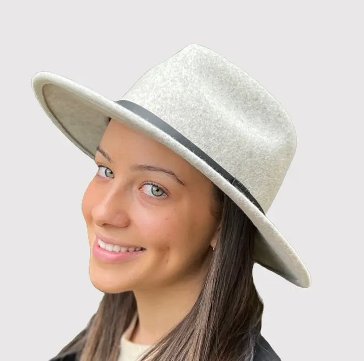 Premium Australian Wool Fedora - Light Grey