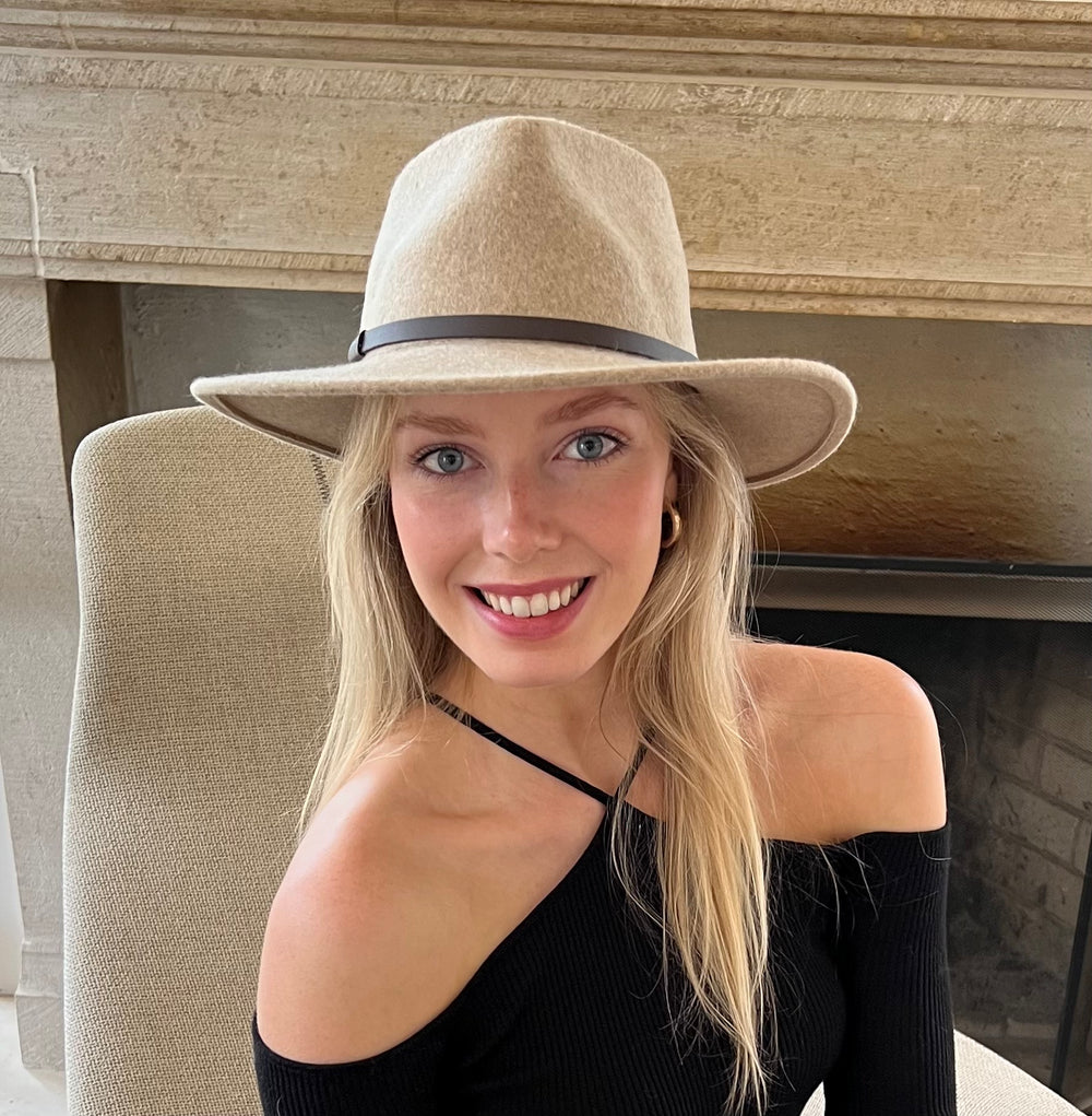 WS Premium 100% Australian Wool Fedora - Light Brown/Fawn 744109225734