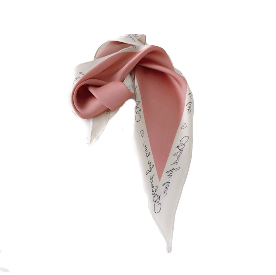 Neckscarf / Hairscarf - in Coral Pink, white and Black
