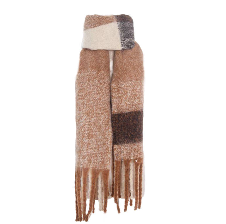 WS Oversized Cuddly Blanket Scarf - Browns