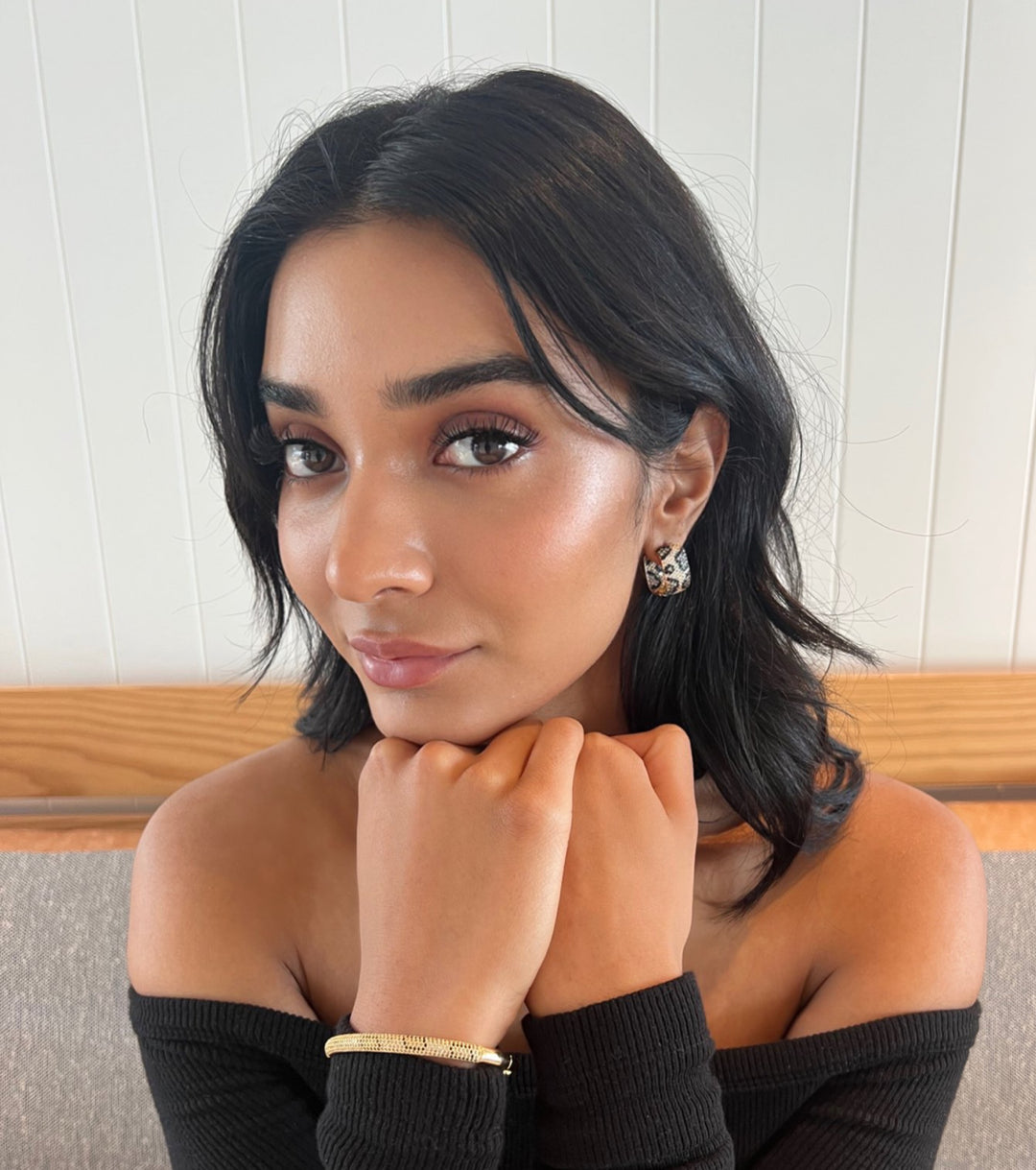 Luciana Gold Animal Pave Clasp bracelet