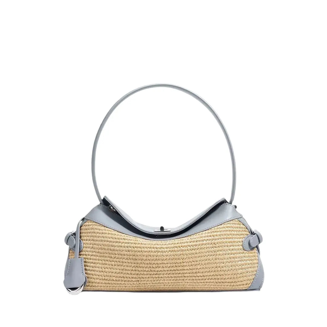 WS St Margaux Raffia and Cowhide bag - Blue