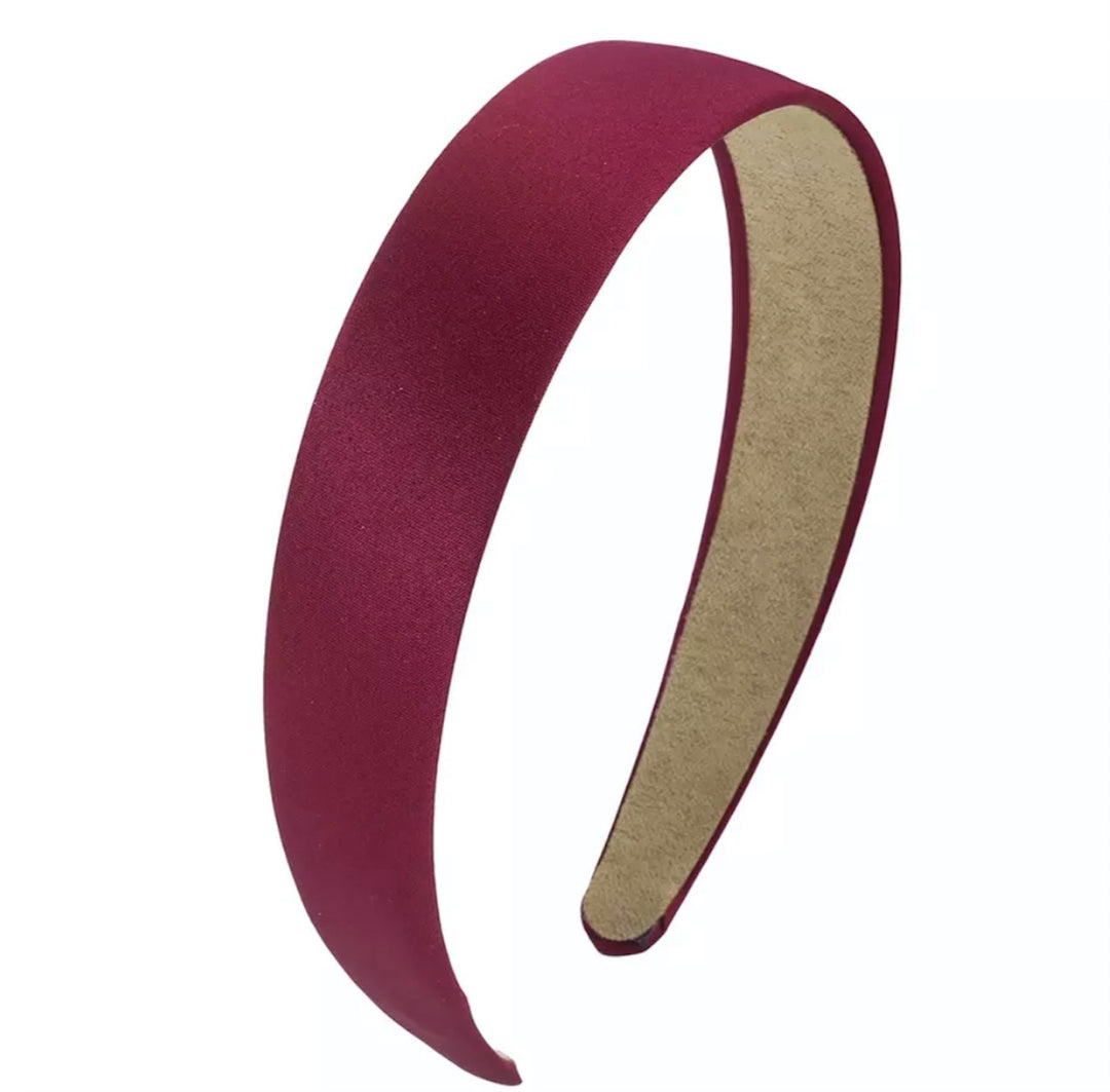 Headband Satin -2.5cm Wine