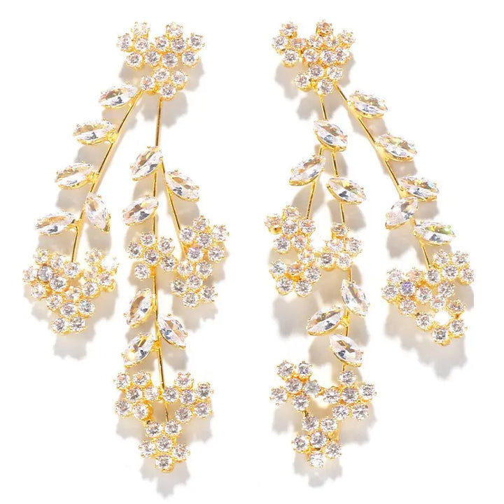 WS Garnier Earrings - Gold & Crystal - Gold & Crystal - Hero