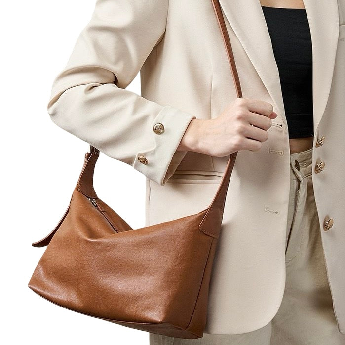 WS Chicago Cowhide Shoulder Bag - Walnut - Image 1