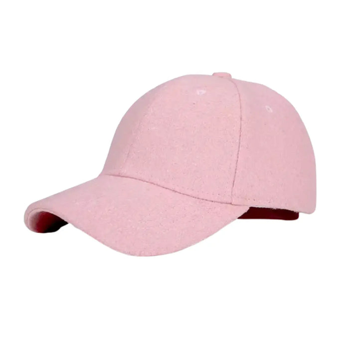 Wool Baseball Cap in Pink