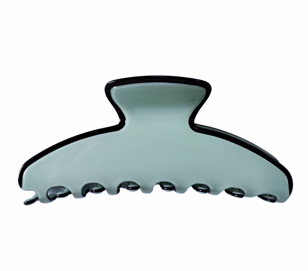 WS Premium extra large hair claw in Green Ash with black edging 754523535500
