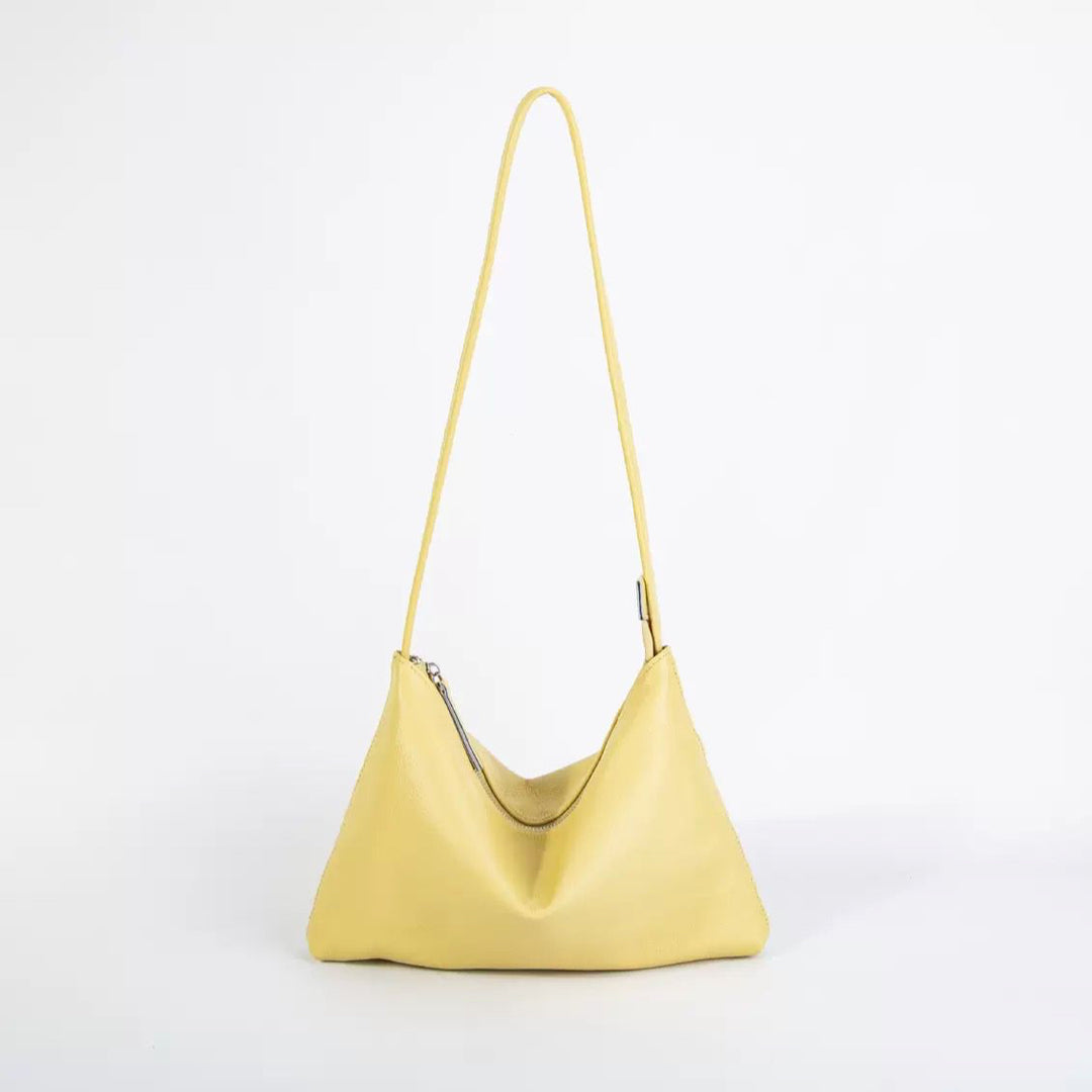 WS Seattle cowhide shoulder bag in yellow Tania Hird Designs