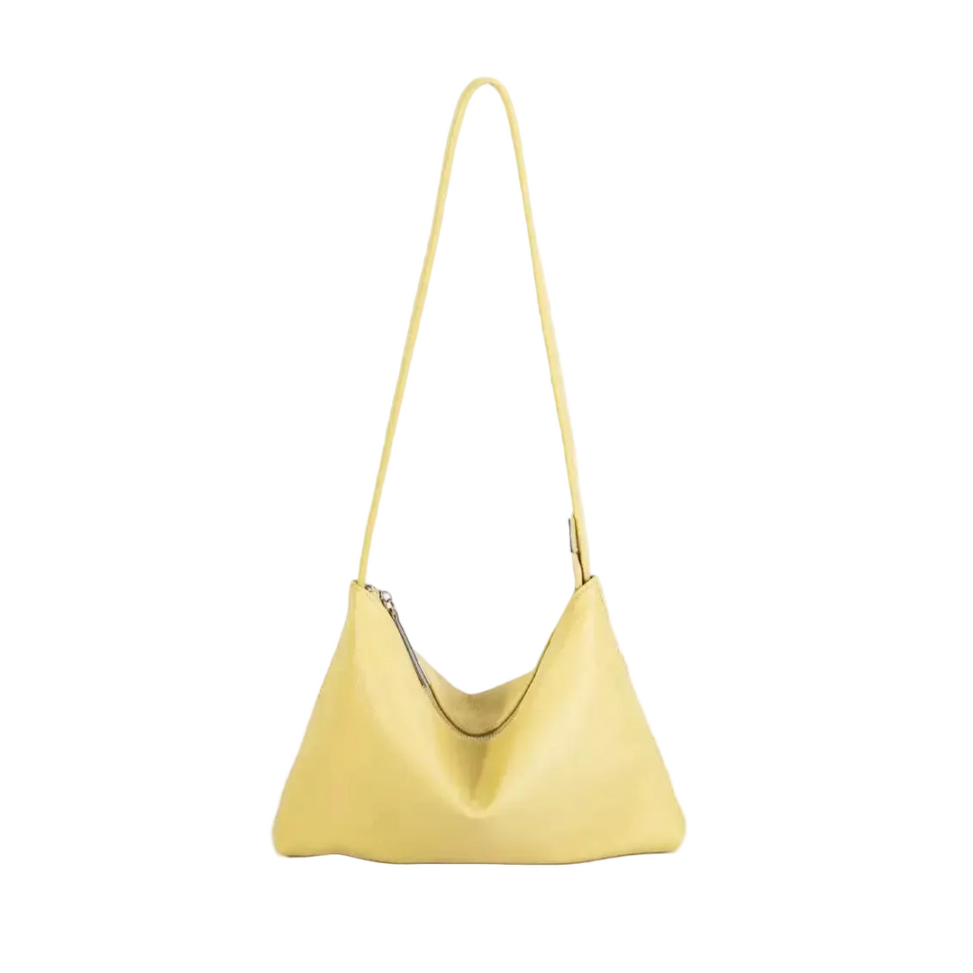 WS Seattle cowhide shoulder bag in yellow Tania Hird Designs