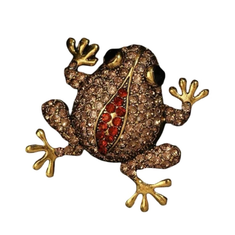 WS Brooch - Gold & Red Frog