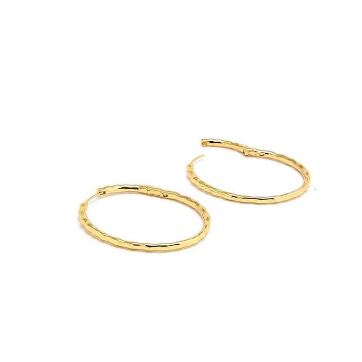 WS 18K gold Sterling Silver Hoop Earrings 4cm
