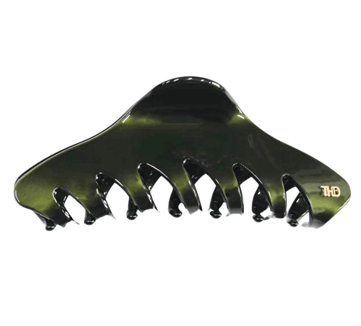 Cassandra acetate Oversized HairClaw in Bistro Green  & Black Trim