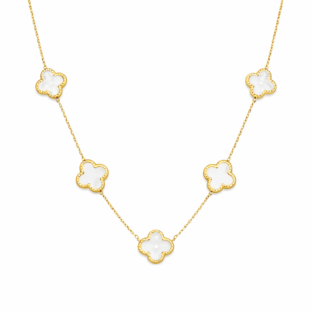 WS - Cross Necklace Gold & White