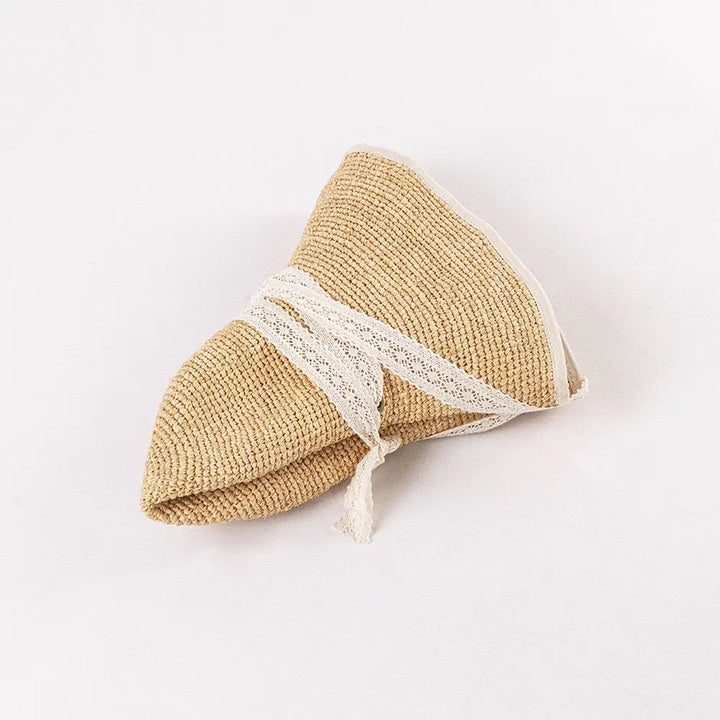 Anne Raffia Hat with cream Lace Bow