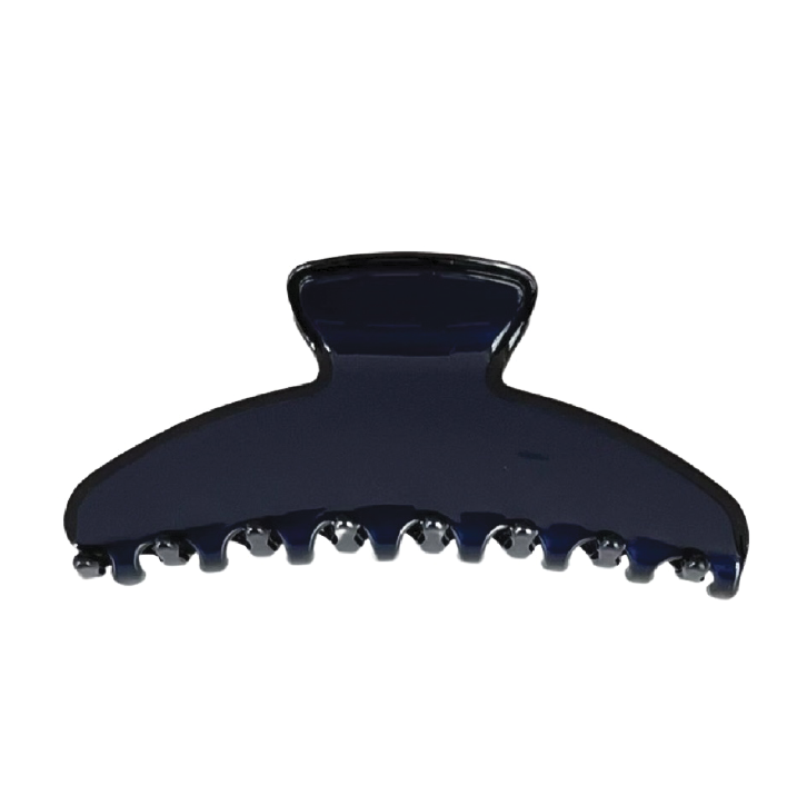 Oversized Acetate Hair claw in Navy with Black Trim