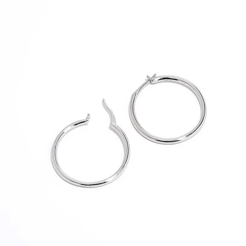 Sterling Silver Hoop Earrings 4cm