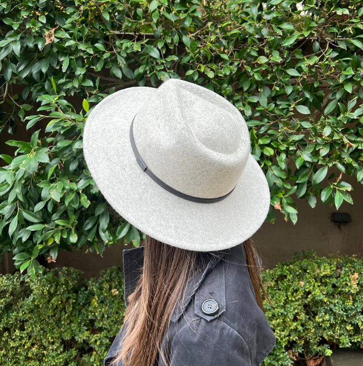 Premium Australian Wool Fedora - Light Grey