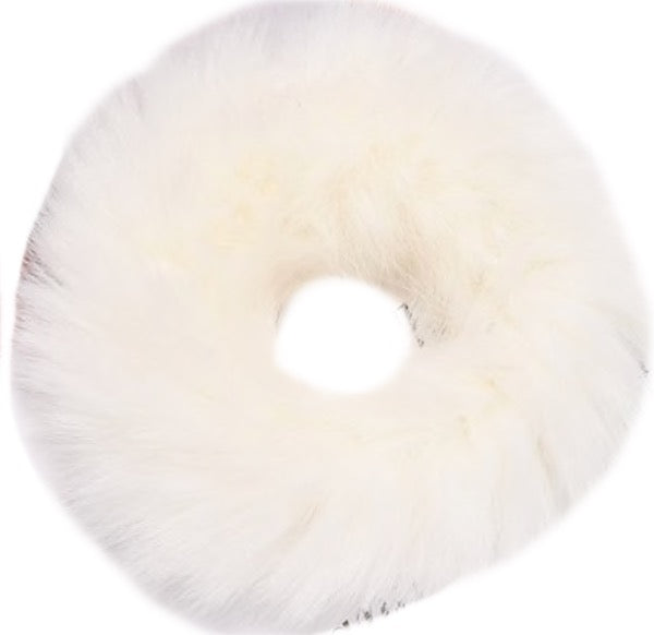 FAUX FUR SCRUNCHIES BLUSH/WHITE