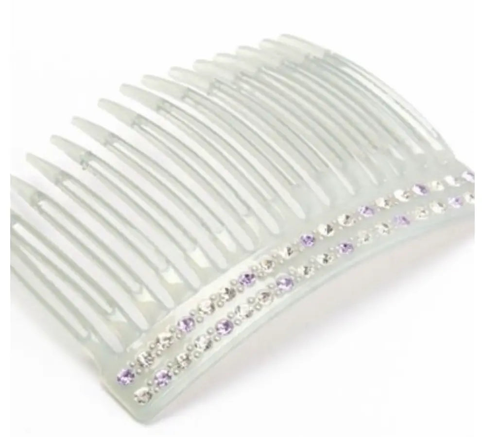 WS Acetate Hair Comb - Transparent & Crystals