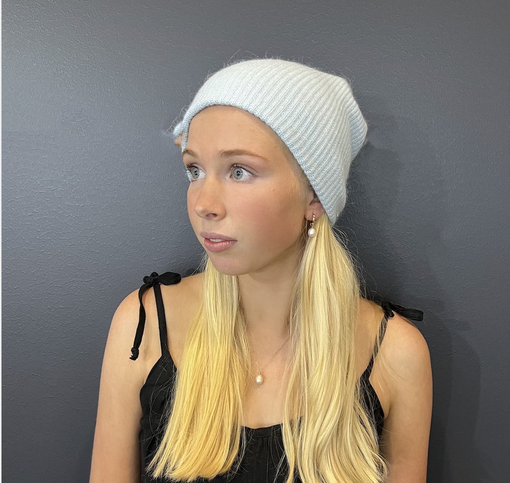 WS - Angora Blend Slouch beanie -Blue 744109225901